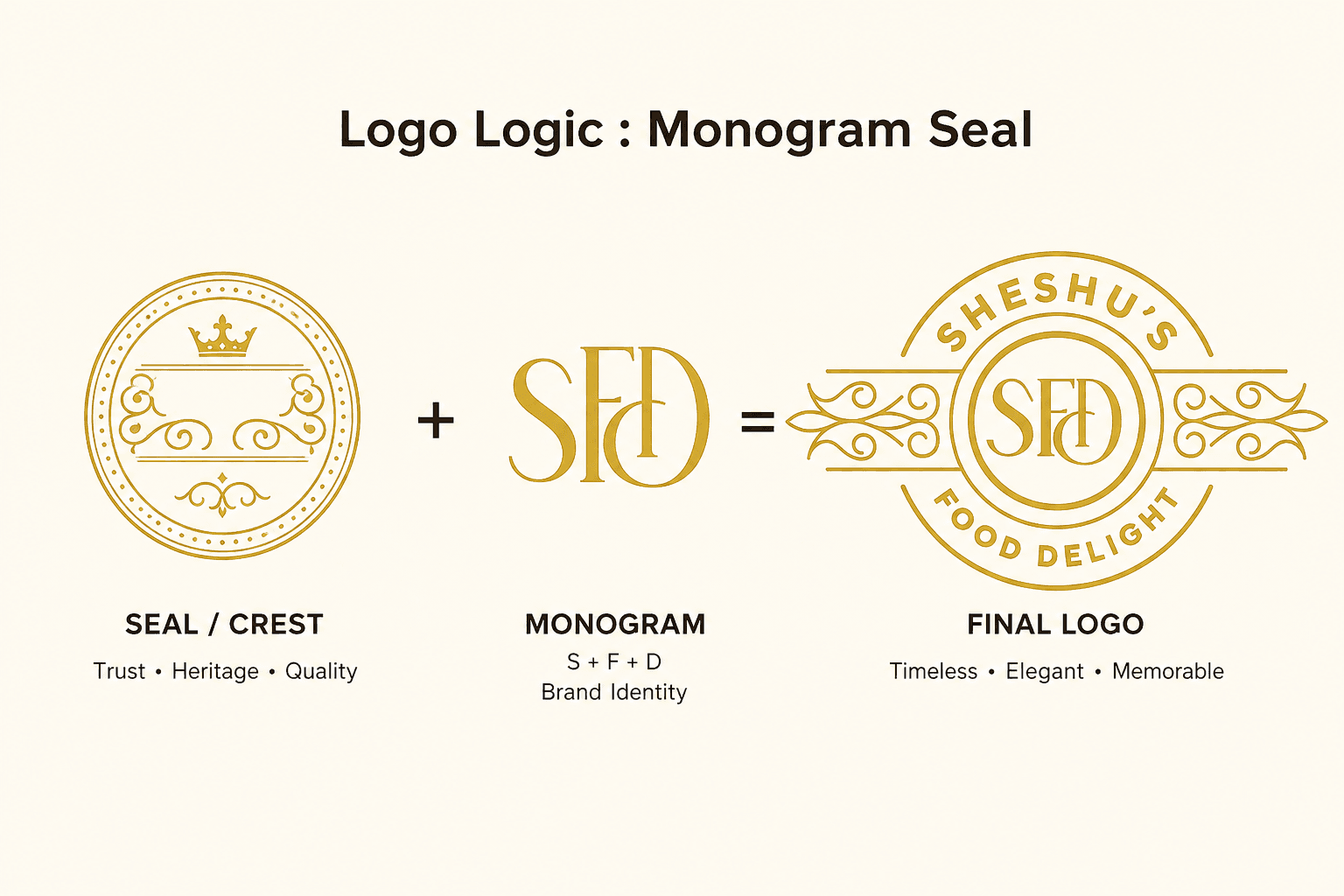 Sheshu's Food Delight logo logic breakdown